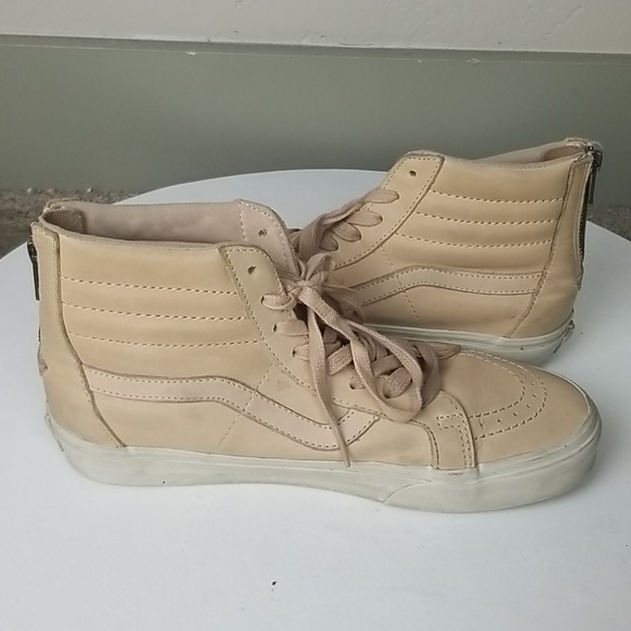 Van\'s Tan Leather Unisex Skateboard Hi Top Shoes main image 7